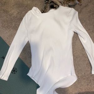 white fitted body suit